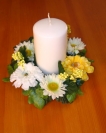 6" Daisy & Zinnia Candle Ring