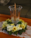9" Rose & Daisy Candle Ring