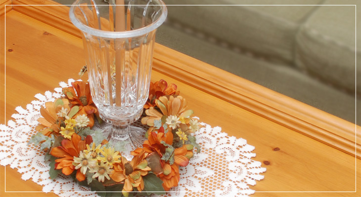 9 Inch Zinnia & Wild Daisy Candle Ring